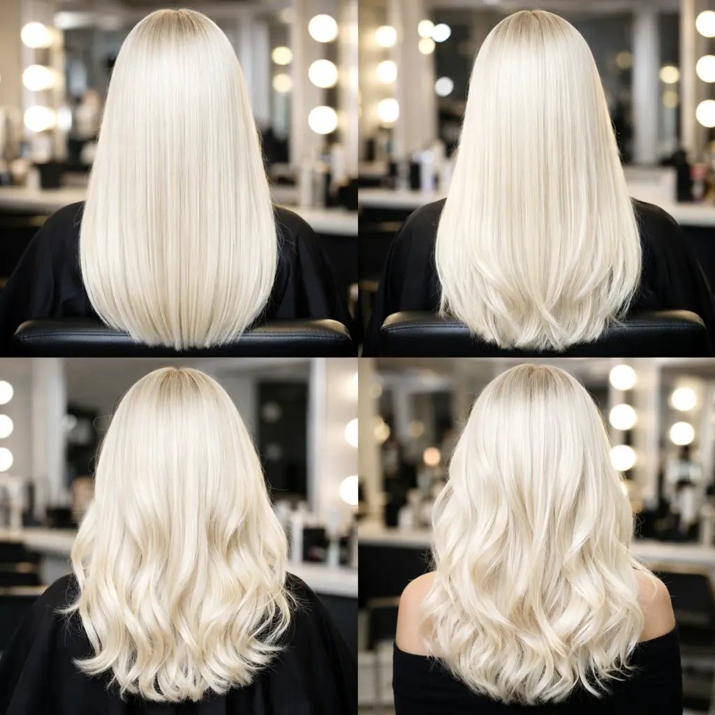 Platinblond Ergebnis beim Friseur Die Bianco in Krefeld